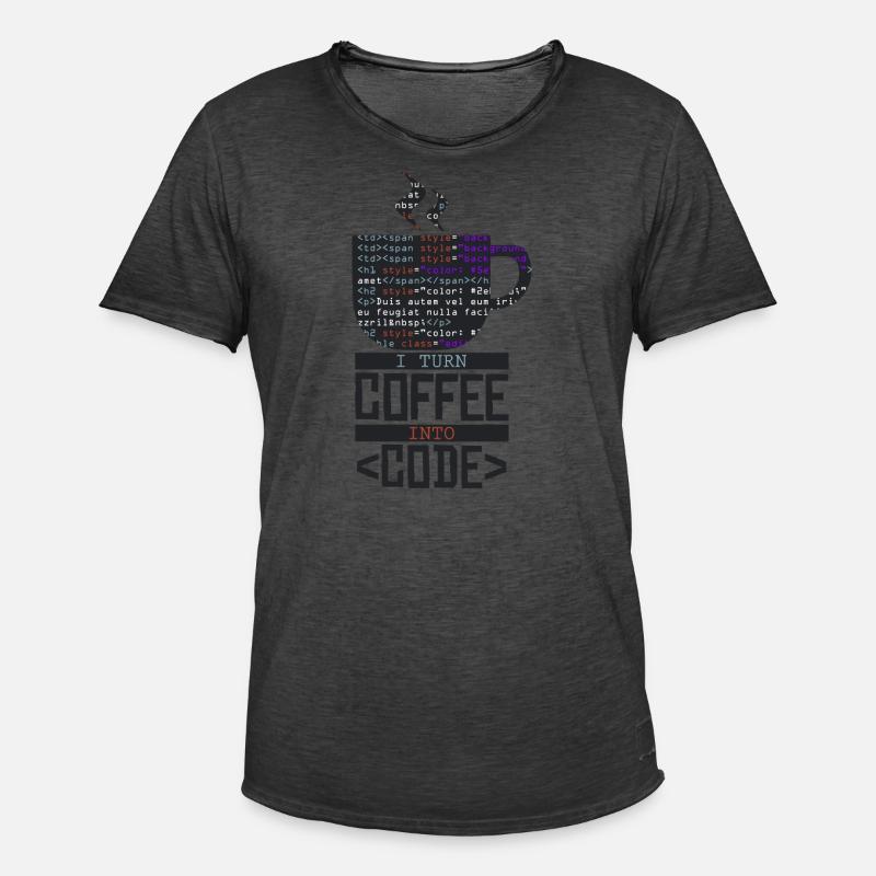 Turn Coffee into Code - Männer Vintage T-Shirt - Vintage Schwarz