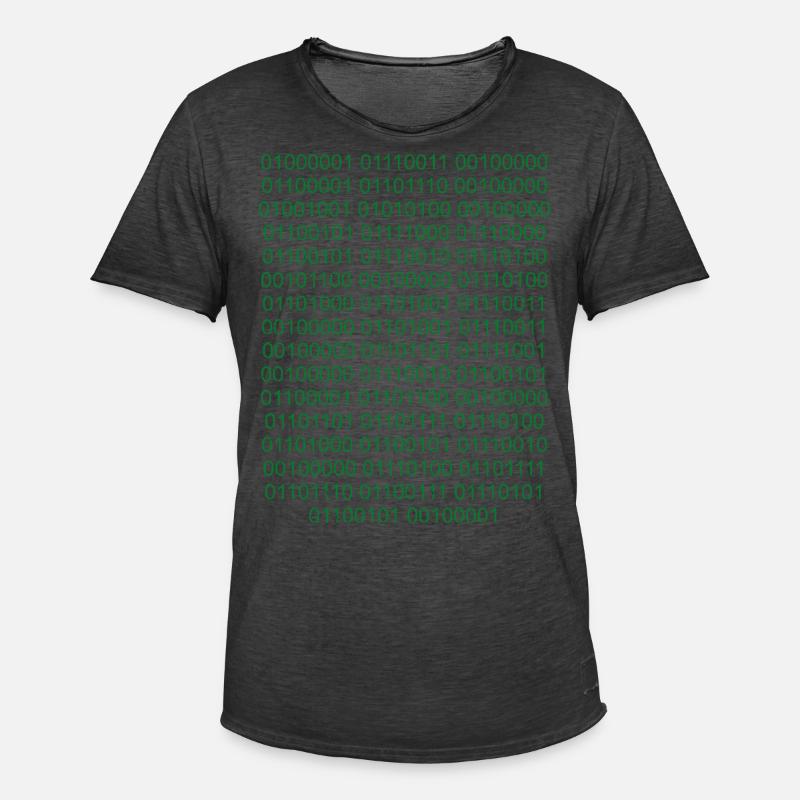 Binärcode Informatiker Nerd - Männer Vintage T-Shirt - Vintage Schwarz