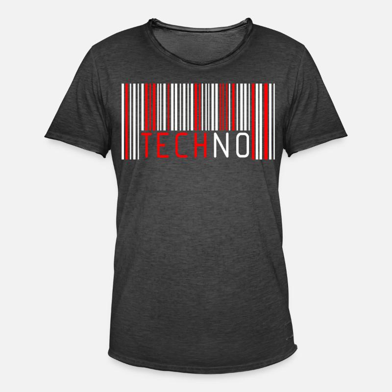 Barcode Techno - Männer Vintage T-Shirt - Vintage Schwarz