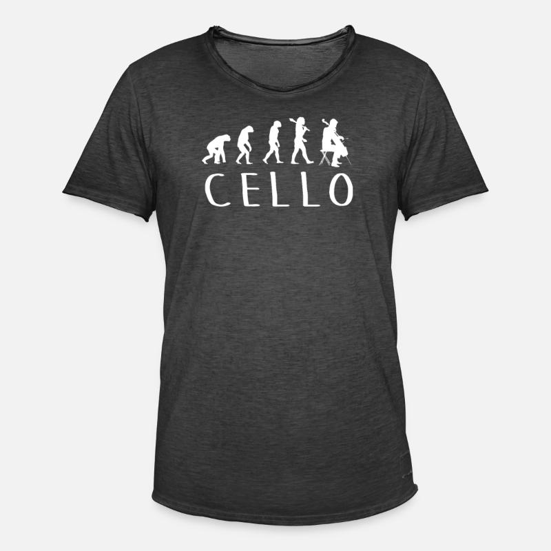 Cello Evolution - Männer Vintage T-Shirt - Vintage Schwarz