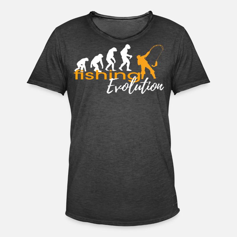EVOLUTION DE LA PECHE - T-shirt vintage Homme - noir vintage
