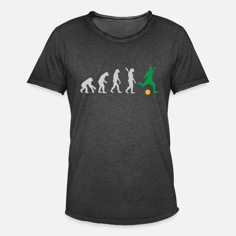 EVOLUTION FUßBALL SOCCER EVOLUTION - Männer Vintage T-Shirt - Vintage Schwarz