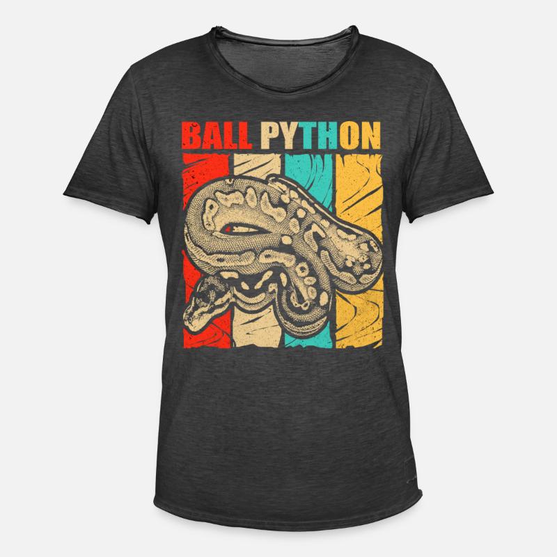 Python - Männer Vintage T-Shirt - Vintage Schwarz