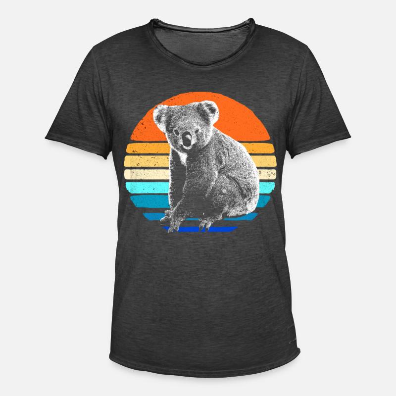 Koala - Männer Vintage T-Shirt - Vintage Schwarz