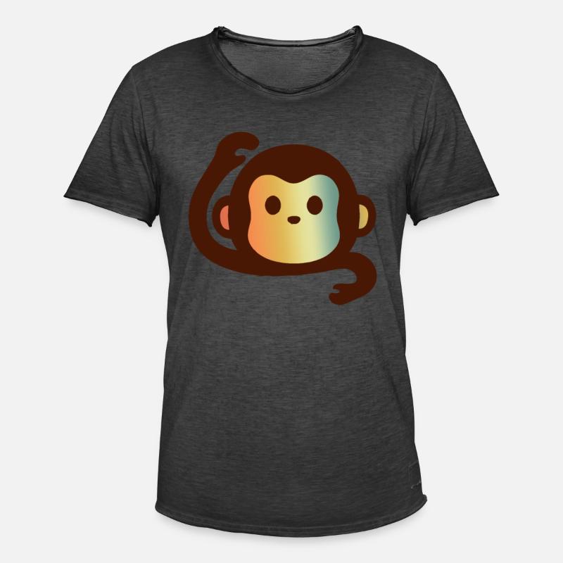 MONKEY MONKEY MONKEY MONKEY - Men's Vintage T-Shirt - washed black
