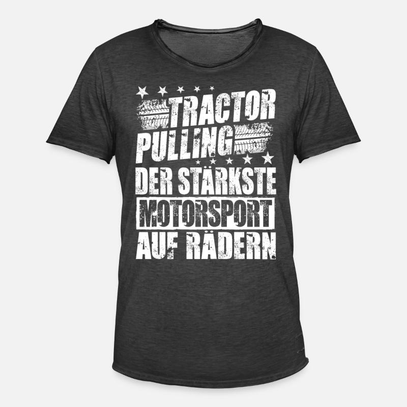 Tractor Pulling - Männer Vintage T-Shirt - Vintage Schwarz