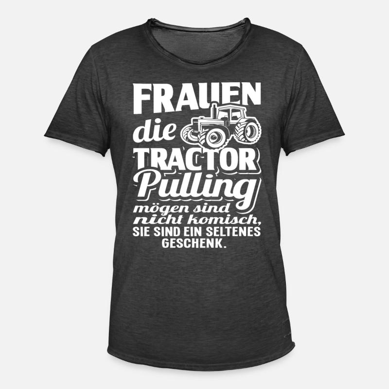 Tractor Pulling - Männer Vintage T-Shirt - Vintage Schwarz