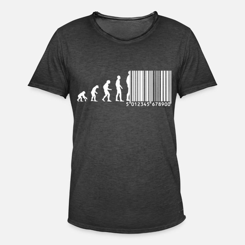 Evolution barcode - Men's Vintage T-Shirt - washed black
