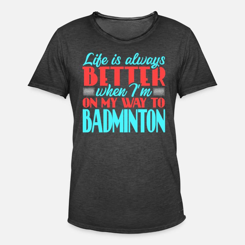 Badminton - Männer Vintage T-Shirt - Vintage Schwarz