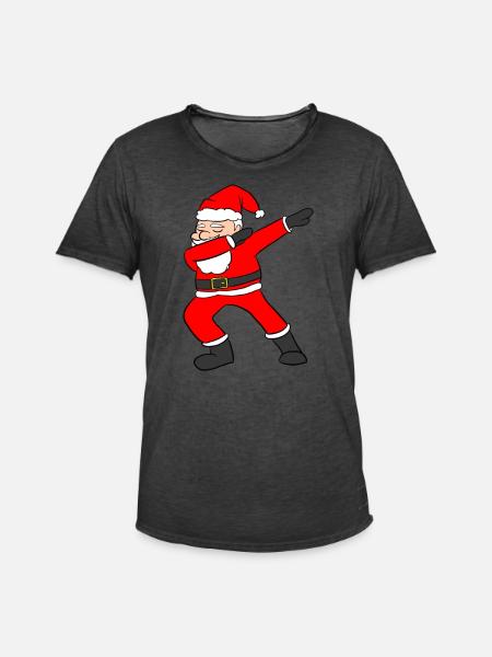 Dabbing Santa - Men's Vintage T-Shirt - washed black