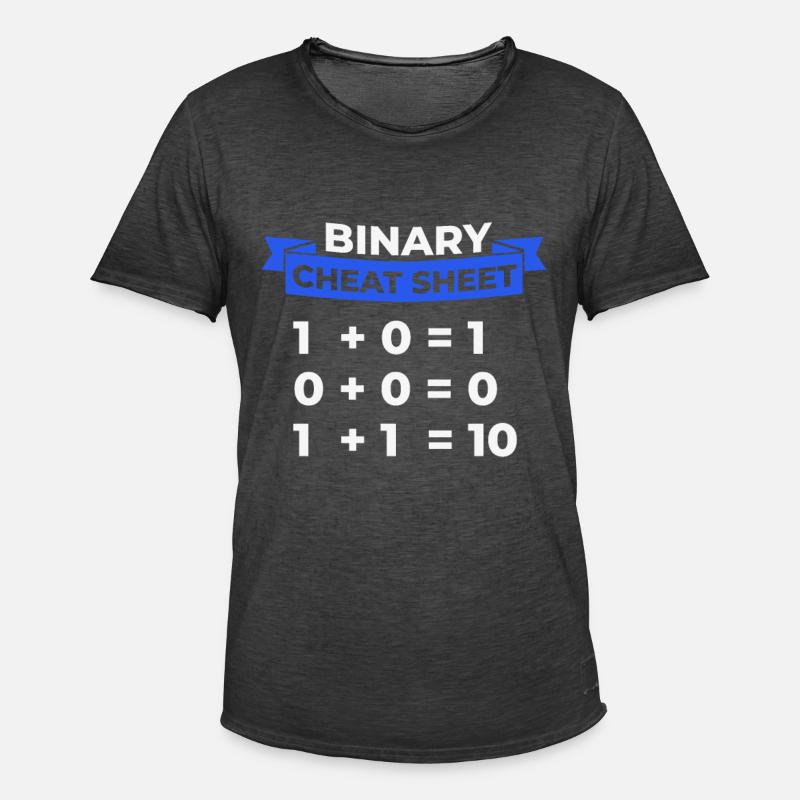 Programmer Binary - Men's Vintage T-Shirt - washed black