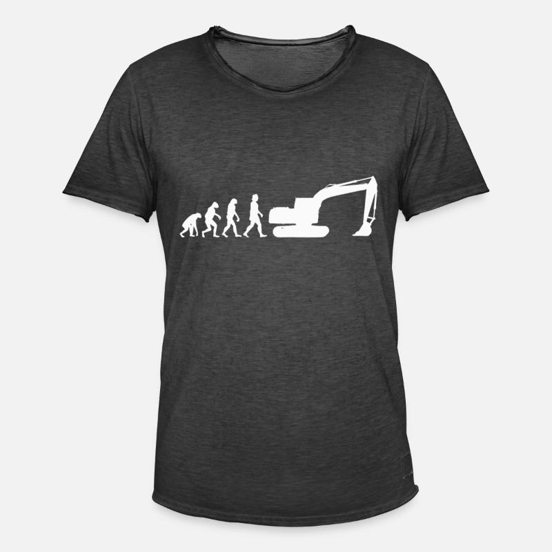 Bagger Baggerfahrer Evolution - Männer Vintage T-Shirt - Vintage Schwarz
