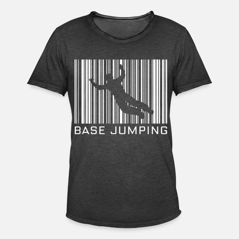 Base-Jumping Hobby mit Barcode - Männer Vintage T-Shirt - Vintage Schwarz