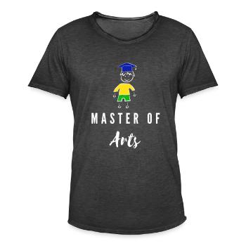 Master of Arts Uniabsolvent - Männer Vintage T-Shirt - Vintage Schwarz - Vorne - Jose (178cm)