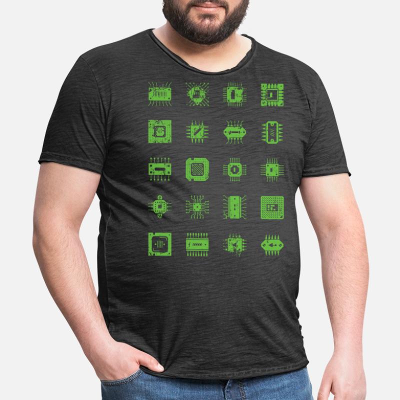 Microchips Microchip CPU Computer Scientist Hardware Men's Vintage T-Shirt