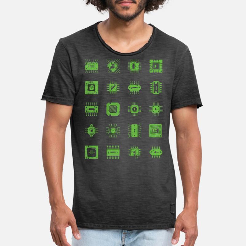 Microchips Microchip CPU Computer Scientist Hardware Men's Vintage T-Shirt