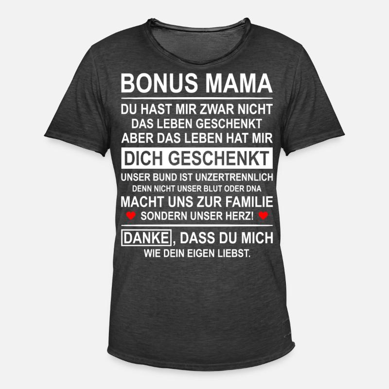 Bonus Mama Stiefmutter Ersatzmutter Geschenk - Männer Vintage T-Shirt - Vintage Schwarz