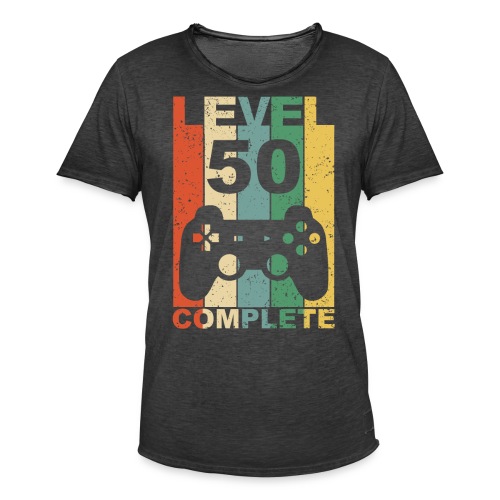 50. Geburtstag 50 Jahre Level Complete Gamer - Männer Vintage T-Shirt