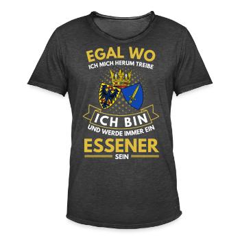 Stadt Essen Wappen Stolzer Essener Geschenk - Männer Vintage T-Shirt - Vintage Schwarz - Vorne