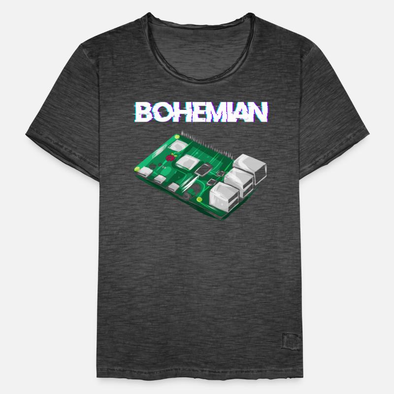 Bohemian Raspberry Informatiker Programmierer Pi Männer Vintage T-Shirt