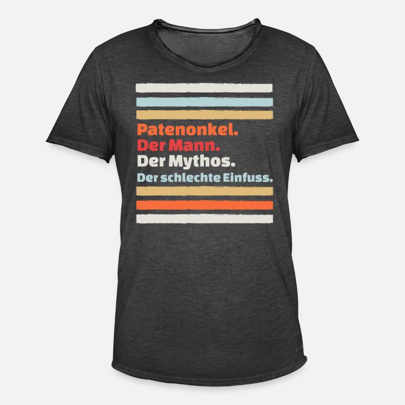 Onkel, Patenonkel und Taufpate Geschenkidee - Männer Vintage T-Shirt - Vintage Schwarz
