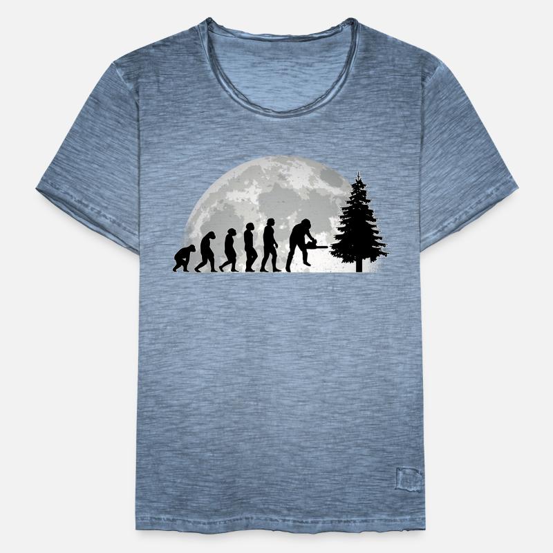 Bûcheron Evolution Lune Bûcheron forestier T-shirt vintage Homme