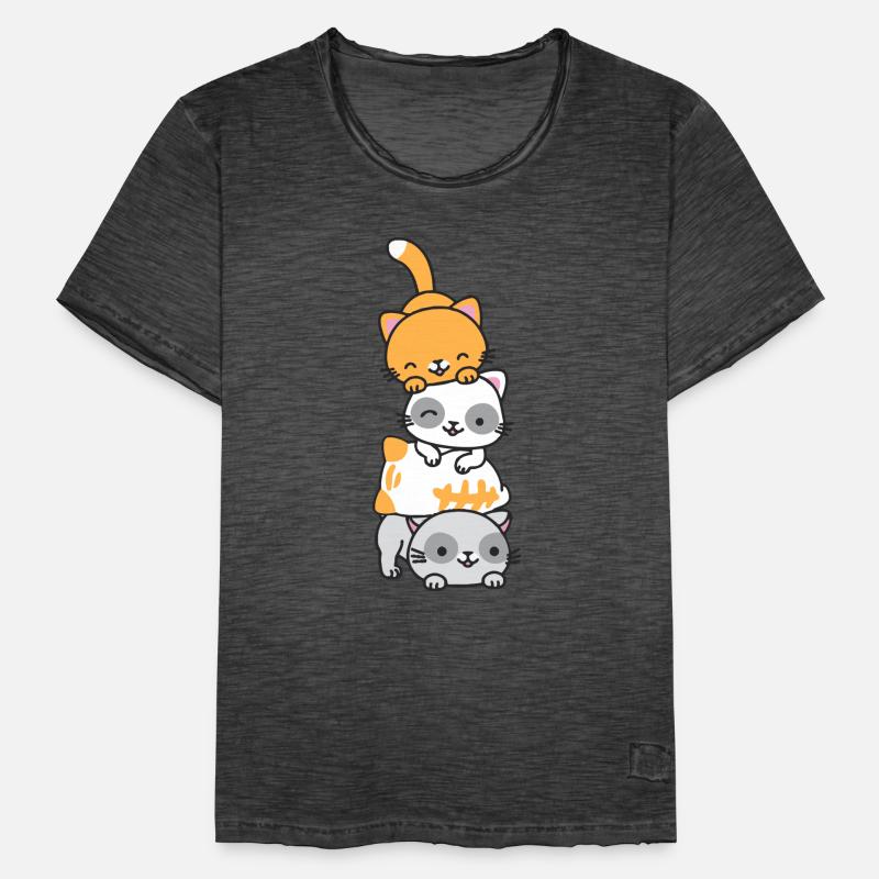 Cat Stack Kawaii Cats Cats Stack Men's Vintage T-Shirt