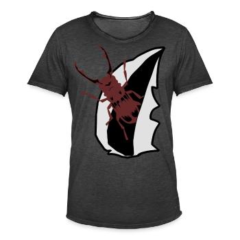stag beetle insect insects antlers nature child - Men's Vintage T-Shirt - washed black - Front - Jose (178cm)