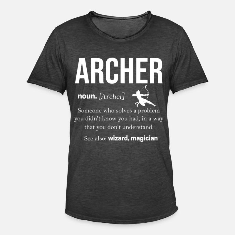 Bogenschießen Bogenschütze Geschenk Pfeil Bogen - Männer Vintage T-Shirt - Vintage Schwarz