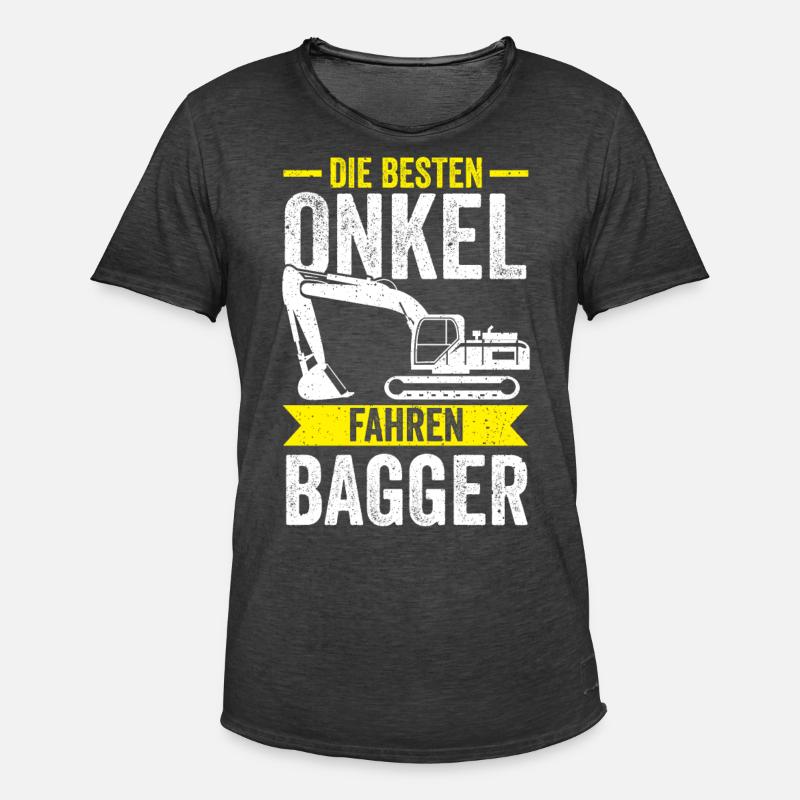 Baggerfahrer Onkel Baggern Bagger - Männer Vintage T-Shirt - Vintage Schwarz