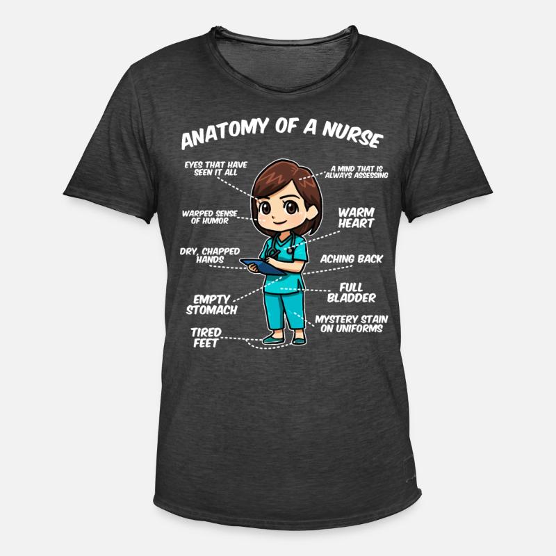 Anatomie einer Krankenschwester - Männer Vintage T-Shirt - Vintage Schwarz