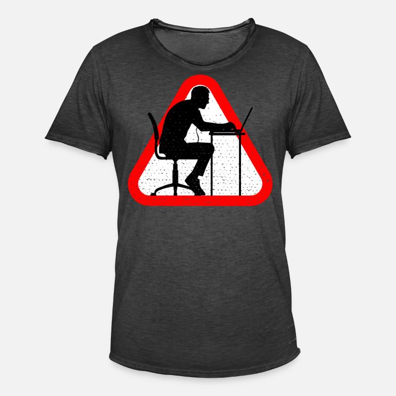 Attention Web Developer - Männer Vintage T-Shirt - Vintage Schwarz