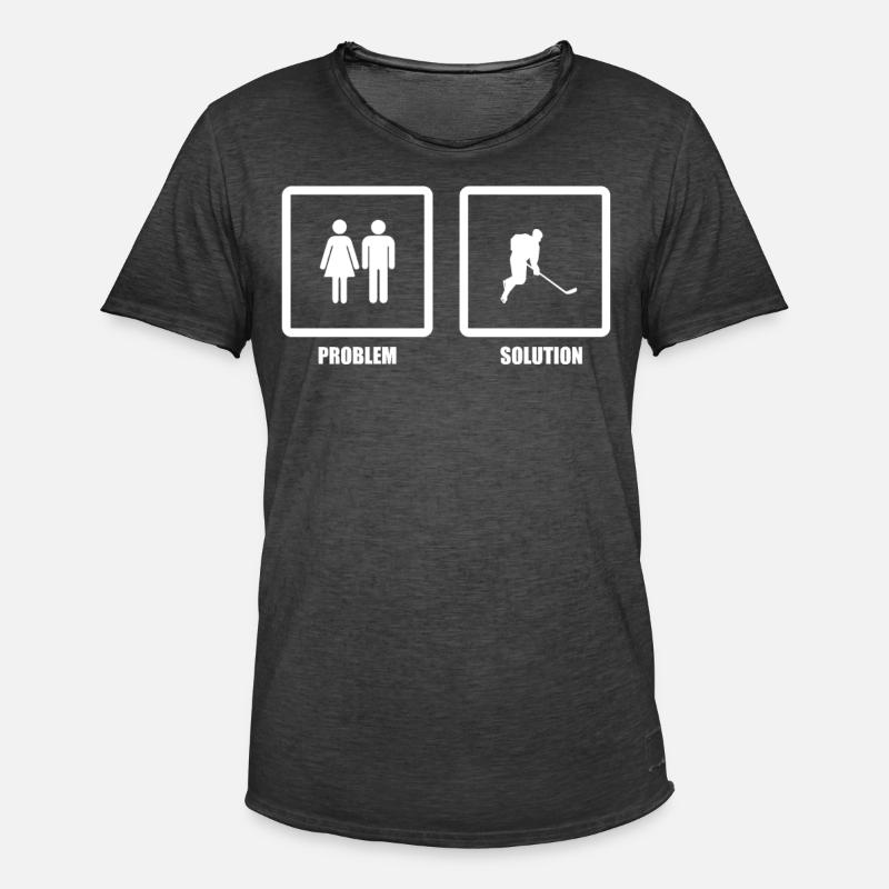 Problem Solved Ice Hockey - Men's Vintage T-Shirt - washed black