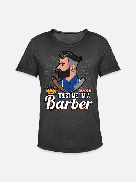 Hairdresser Trust Me I'm A Barber Barbershop - Men's Vintage T-Shirt - washed black