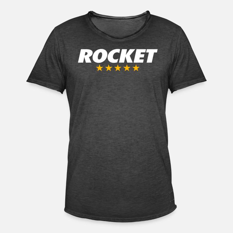 ROCKET ROCKET - Männer Vintage T-Shirt - Vintage Schwarz