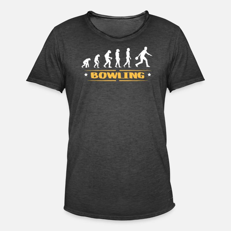 EVOLUTION BOWLING - Männer Vintage T-Shirt - Vintage Schwarz