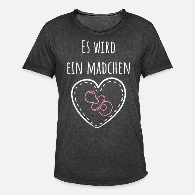 Es wird ein Mädchen! - Männer Vintage T-Shirt - Vintage Schwarz