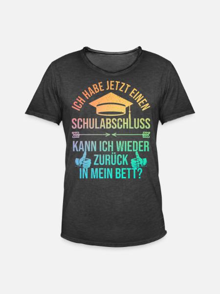 Abschlussgeschenk Abschluss Schulabschluss Abi - Männer Vintage T-Shirt - Vintage Schwarz