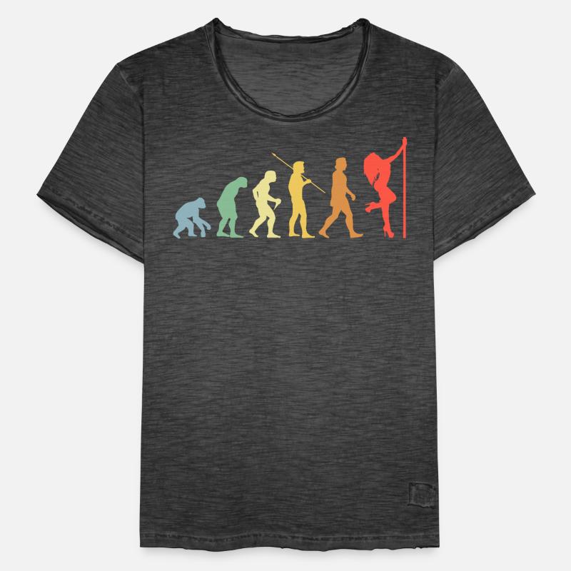 Poledance Evolution Retro Stange Pole Tänzerin Männer Vintage T-Shirt