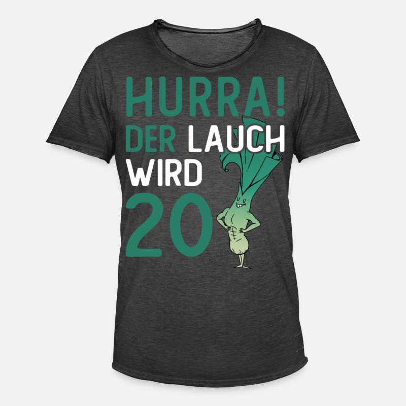 Hurra der Lauch wird 20 - Männer Vintage T-Shirt - Vintage Schwarz