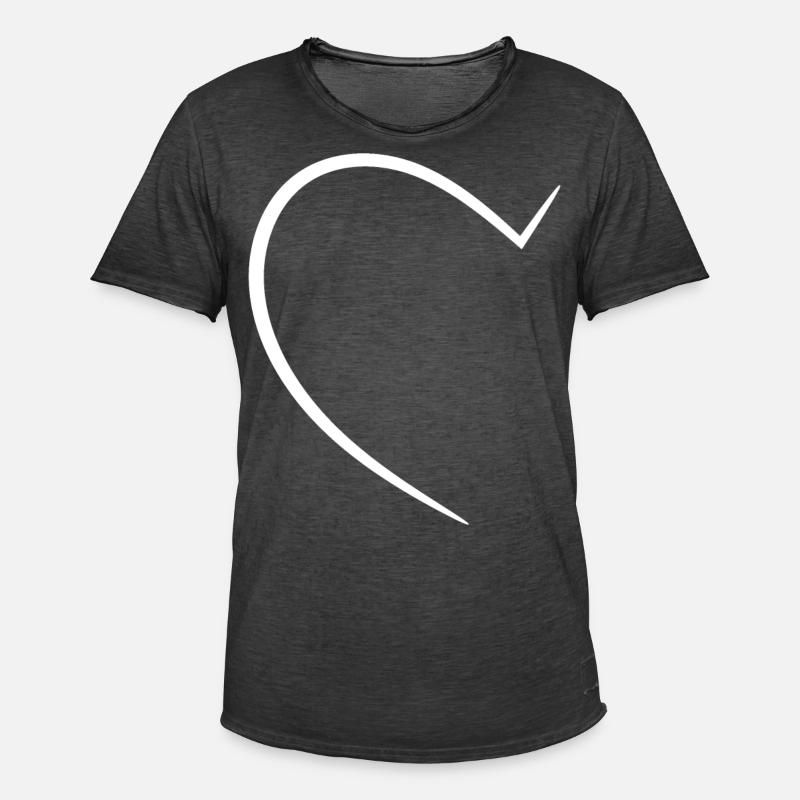 Half White Heart - Men's Vintage T-Shirt - washed black