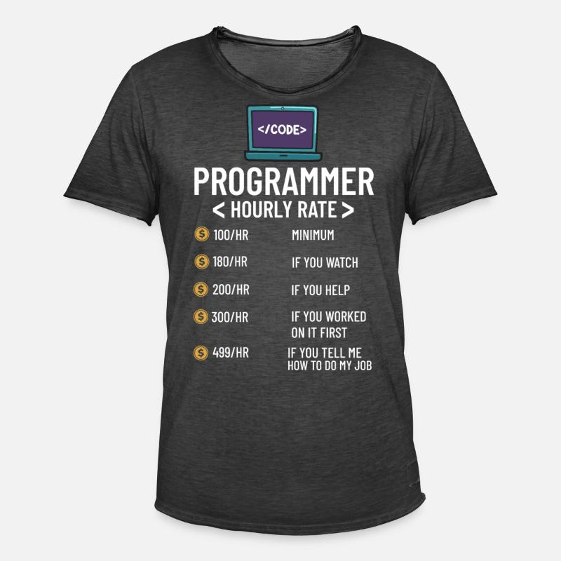 Programmer Programming Computer Developer Pc - Men's Vintage T-Shirt - washed black