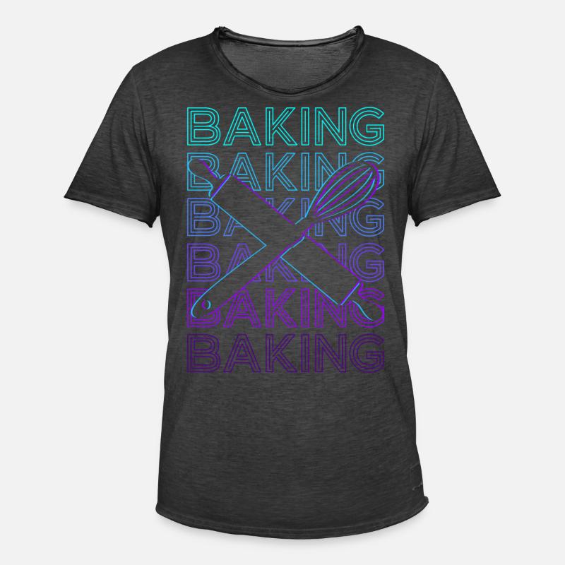Backen Bäcker Backen Retro Geschenk - Männer Vintage T-Shirt - Vintage Schwarz