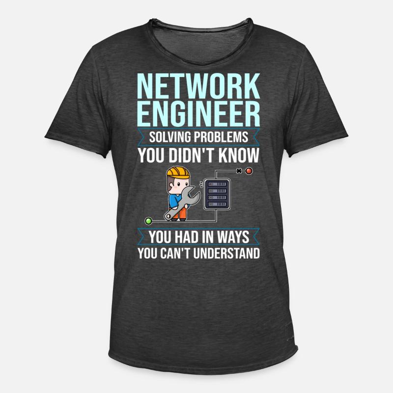 Netzwerkingenieur Network Engineer Computer - Männer Vintage T-Shirt - Vintage Schwarz