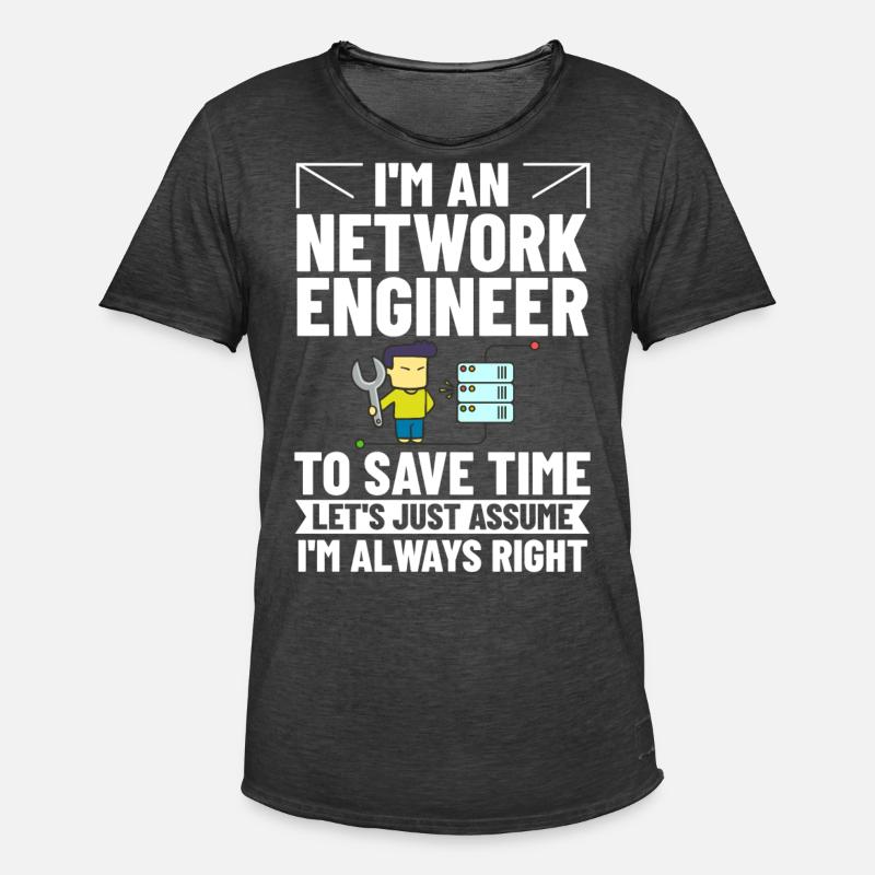 Netzwerkingenieur Network Engineer Computer - Men's Vintage T-Shirt - washed black