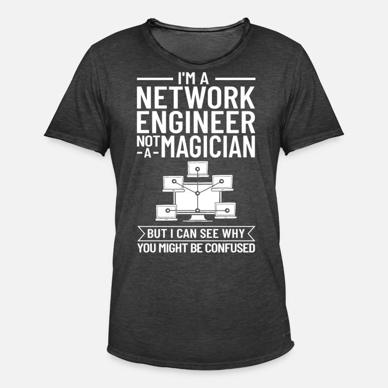 Netzwerkingenieur Network Engineer Computer - Männer Vintage T-Shirt - Vintage Schwarz