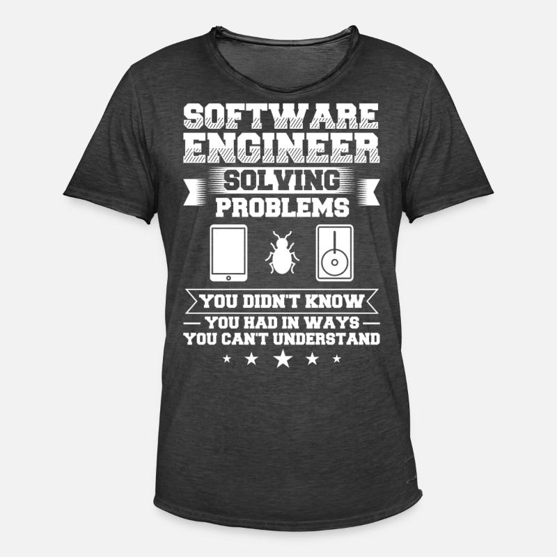 Software Engineering Software Engineering Engineer - Men's Vintage T-Shirt - washed black