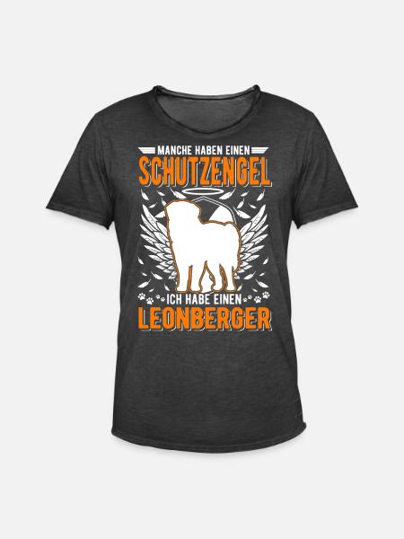 Leonberger Schutzengel - Männer Vintage T-Shirt - Vintage Schwarz