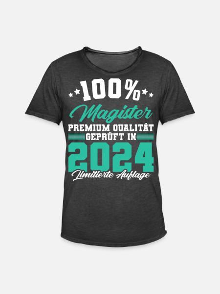 Magister 2024 Spruch Magisterabschluss - Männer Vintage T-Shirt - Vintage Schwarz