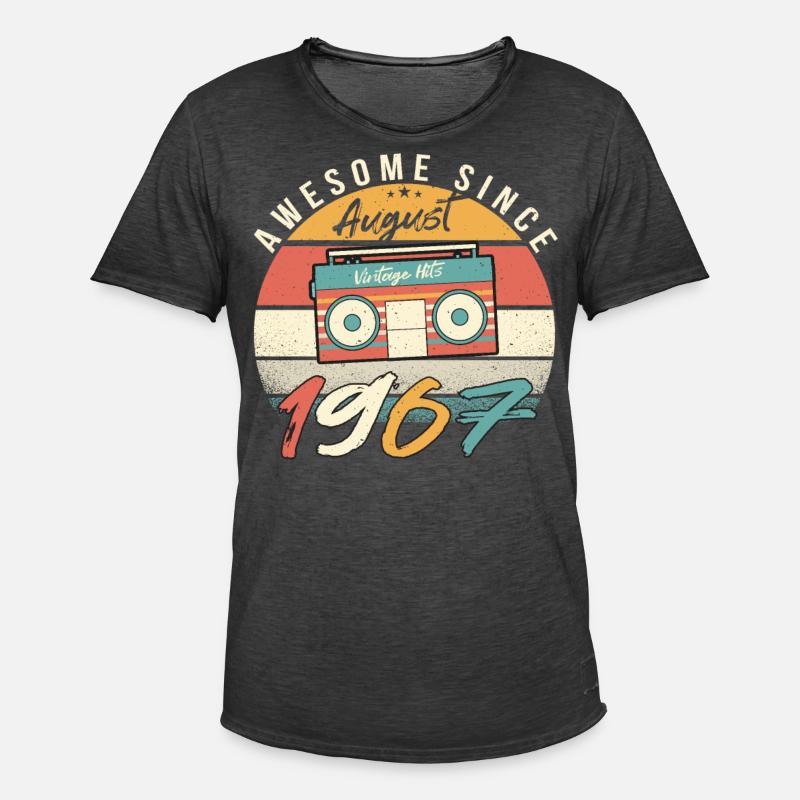 August 1967 Geschenkidee - Männer Vintage T-Shirt - Vintage Schwarz